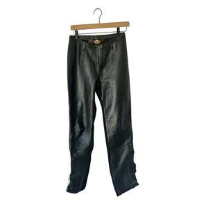Harley Davidson Women’s Genuine Leather‎ Pants + Nylon/Spandex, Size 32/4